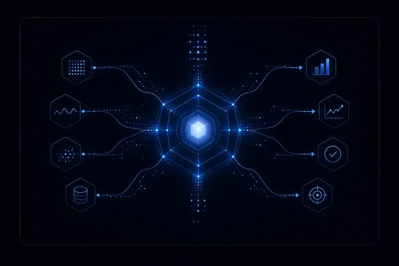 Abstract neural network of cold blue light filaments